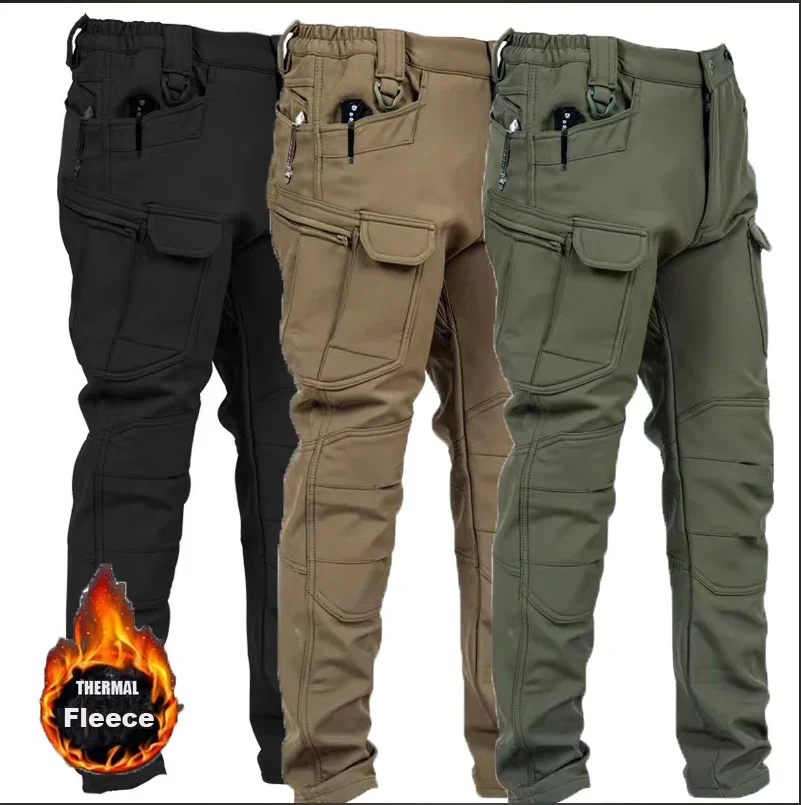 Outdoor Hunting Pants Women - Męskie spodnie jesienne 4XL Softshell elastyczne
