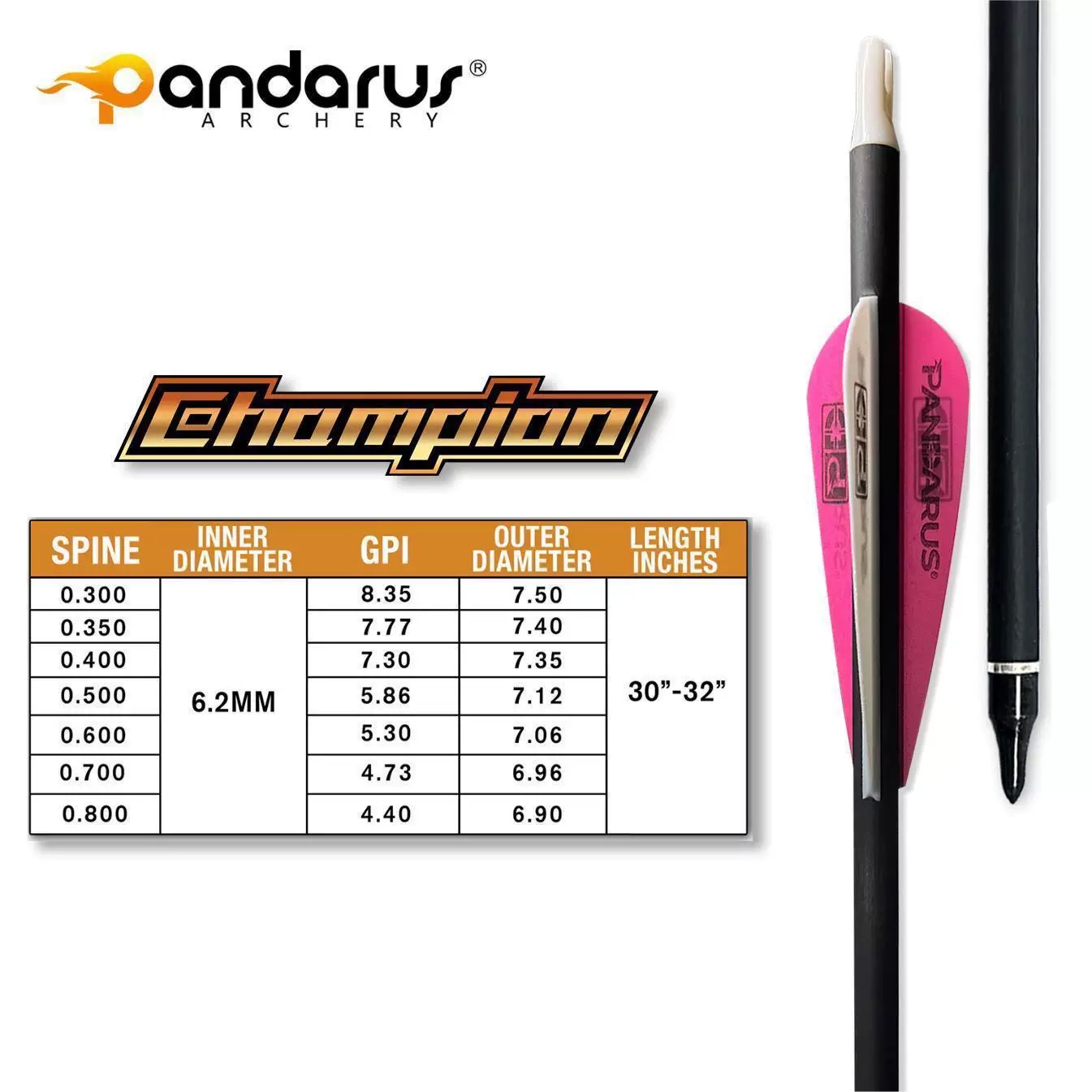 Arrow Carbon Shaft - Łucznictwo: Strzały z czystego włókna węglowego