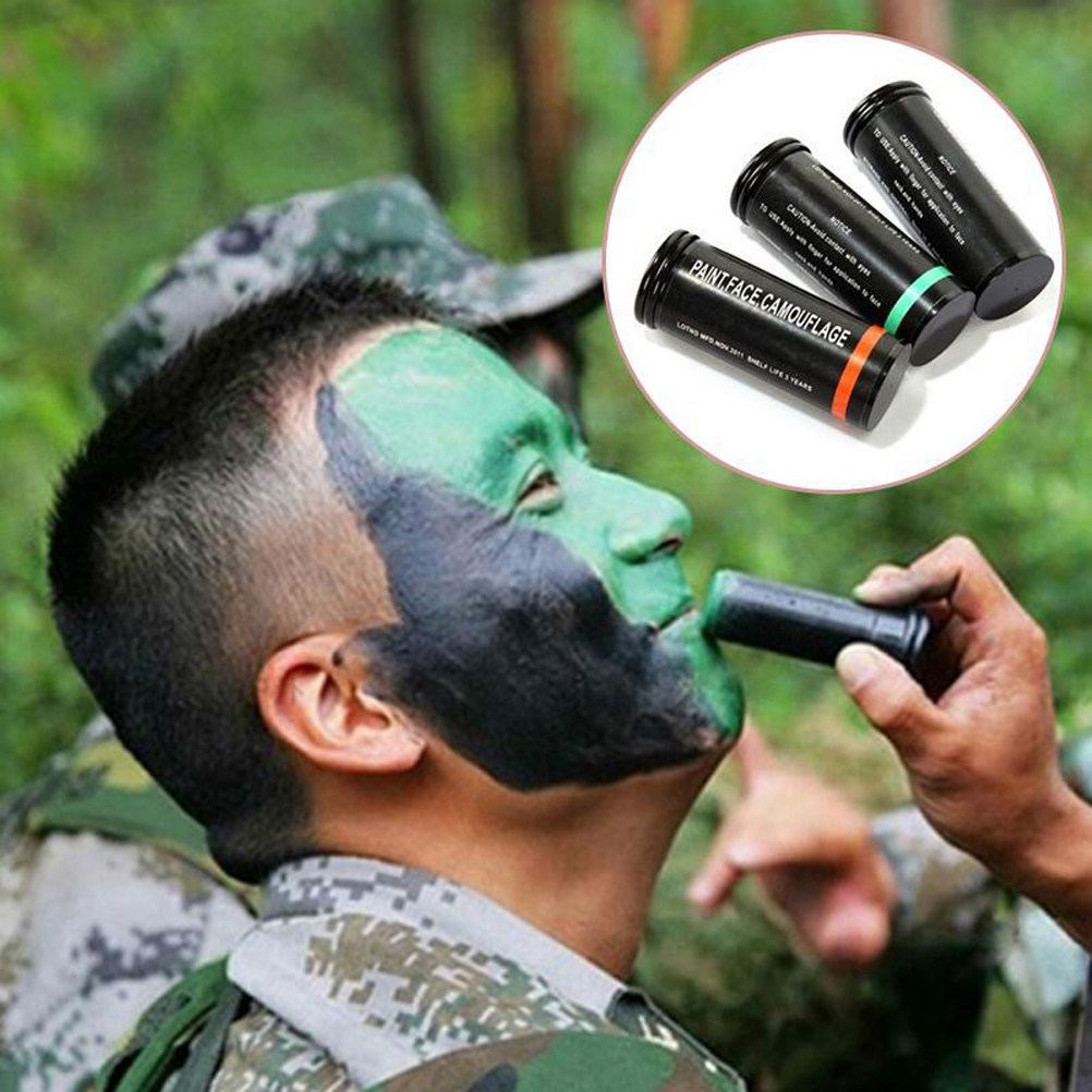 Camo Face Paint - 3-częściowy zestaw farb do twarzy w