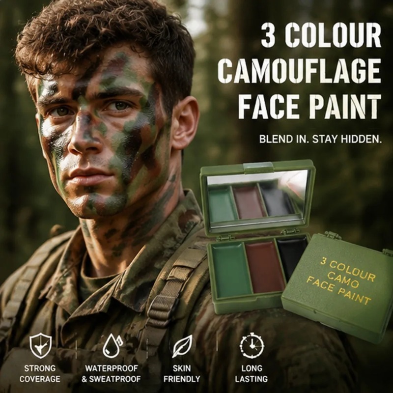 3 Kolory Kamuflaż Farba do Twa – Camo Face Paint recenzja i cena